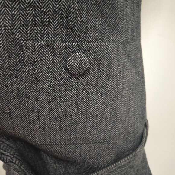 Self-Portrait NWOT GREY HERRINGBONE FLARED MINI DRESS - Picture 8 of 11